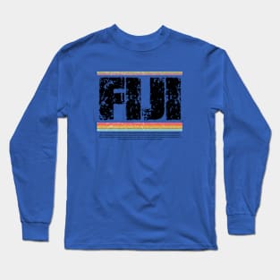 Fiji gift  art 90s style retro vintage 80s Long Sleeve T-Shirt